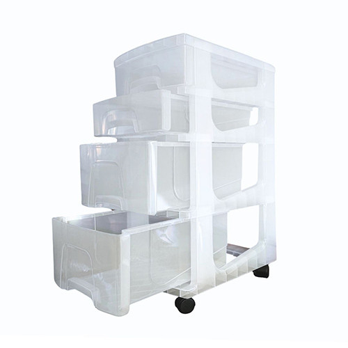 Plastic Drawers x 4 on Wheels