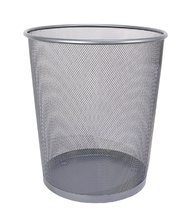 Metal Mesh Waste Bin 25L Silver
