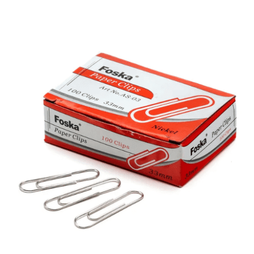 Paper Clips 33mm Metal 'Foska'
