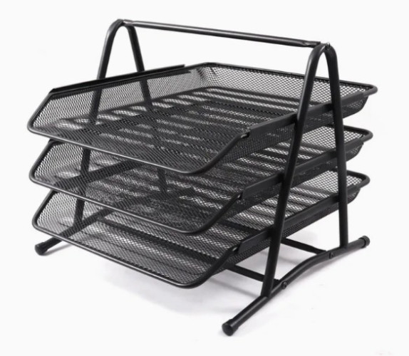 Filing Trays Black Set of 3 'Foska'