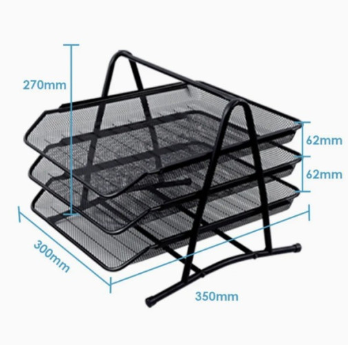 Filing Trays Black Set of 3 'Foska'