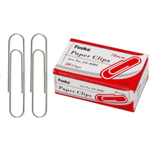 Paper Clips 78mm Metal 'Foska'