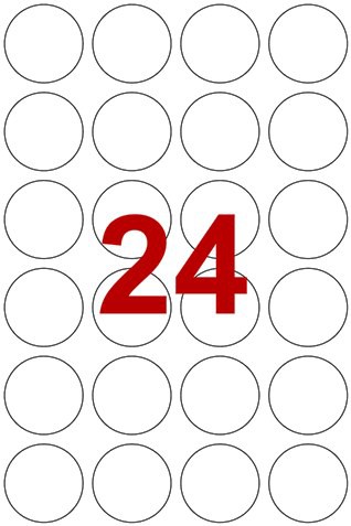 Labels Round 40mm Diameter
Pack of 2400