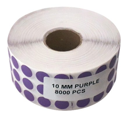 Roll Stickers Round 10mm Violet