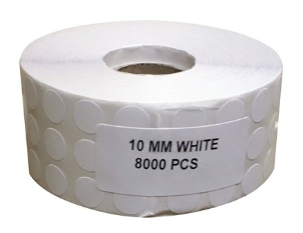 Roll Stickers Round 10mm White