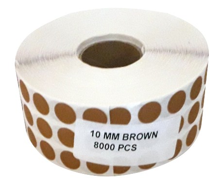 Roll Stickers Round 10mm Brown