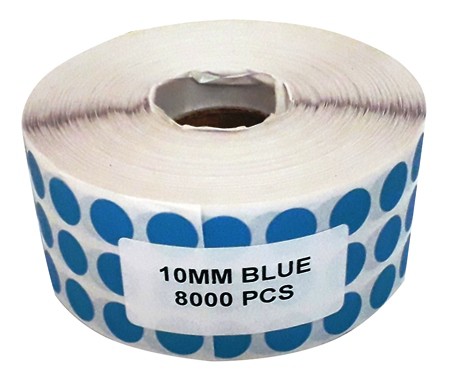 Roll Stickers Round 10mm Blue