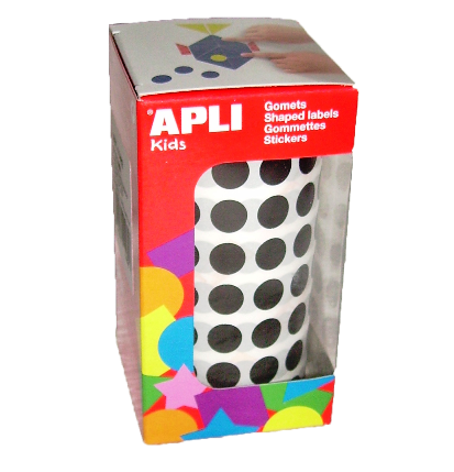 Roll Stickers Round 10.5mm Black