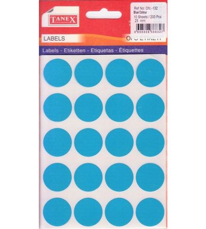 Self Adhesive Stickers Round 25mm Blue