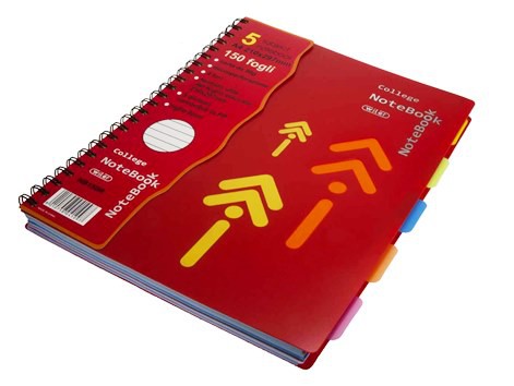 A4 Ruled Spiral Book 150 Pages with 5 Removable Plastic Dividers