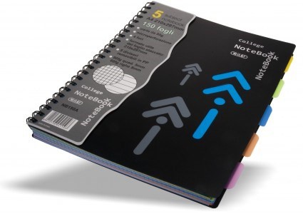 A4 Squared/Ruled  Spiral Book 150 Pages with 5 Removable Plastic Dividers