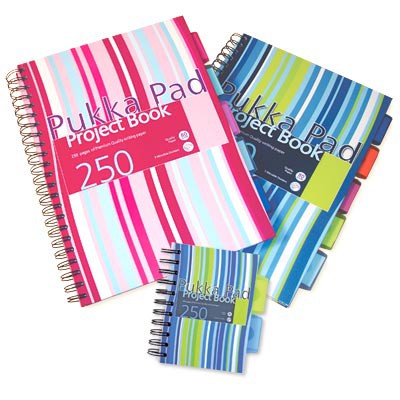A4 Ruled Spiral Book 250 Pages with 5 Removable Plastic Dividers