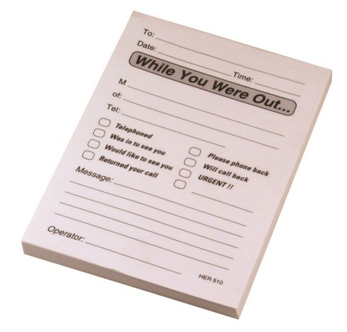 While You Were Out' Note Pad