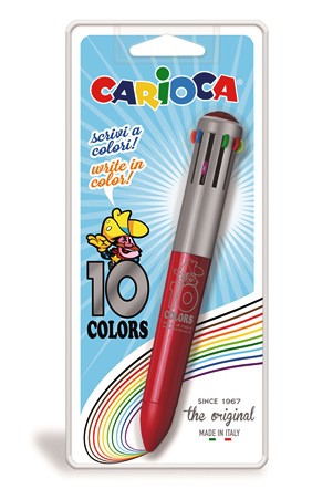 Carioca Retractable Ballpen 10 colours
