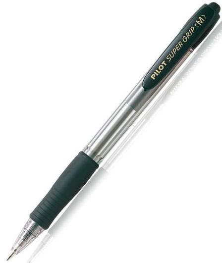 Pilot Retractable Supergrip Ballpen Black