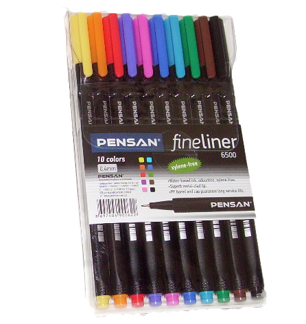 Pensan Fine Liner Set of 10 Assorted Colours