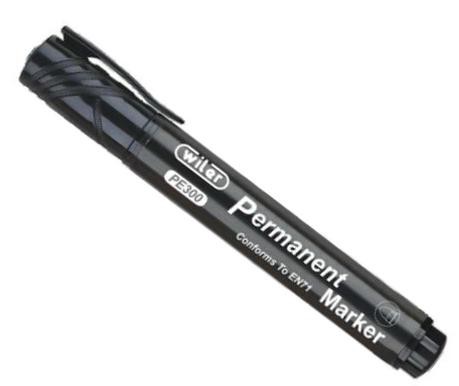 Wiler Permanent Marker Black Bullet Tip
