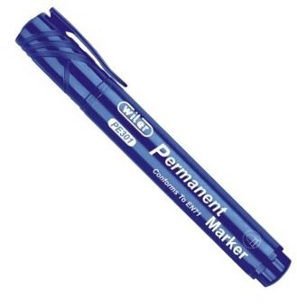 Wiler Permanent Marker Blue Bullet Tip