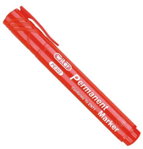 Wiler Permanent Marker Red Bullet Tip