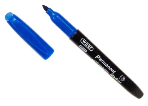 Wiler Permanent Marker Blue Medium Bullet Tip