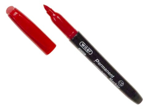 Wiler Permanent Marker Red Medium Bullet Tip