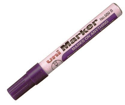Uni Permanent Marker Blue Chisel Tip