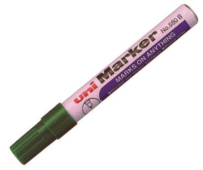UNI Permanent Marker Green Chisel Tip