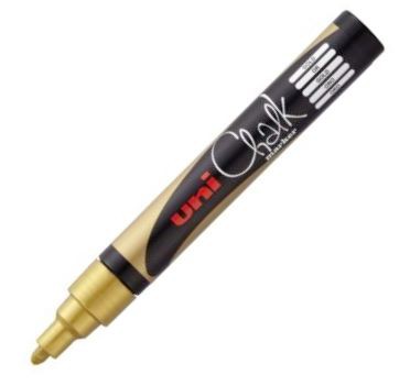 UNI Liquid Chalk Marker Gold Fine Tip
