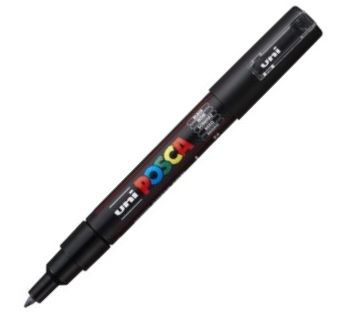 UNI Acrylic Paint Marker 0.7mm Tip Black