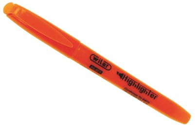 Wiler Highlighter Fine Tip Orange