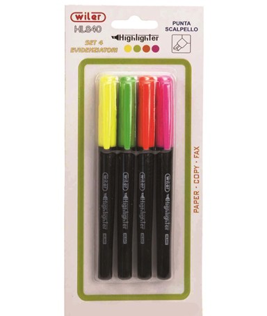 Wiler Highlighters Pen Type
Pack of 4