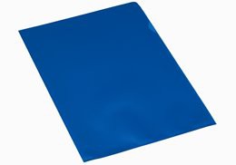 L Shaped A4 Blue Plastic Pockets
