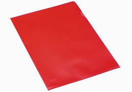 L Shaped A4 Red Plastic Pockets