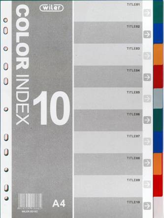 Plastic Dividers Set of 10 colours