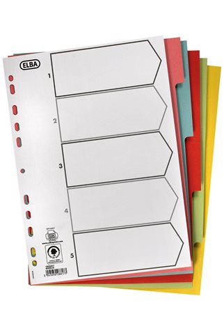 Cardboard Dividers Set of 5 colours