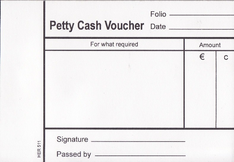 Petty Cash Voucher Sheets