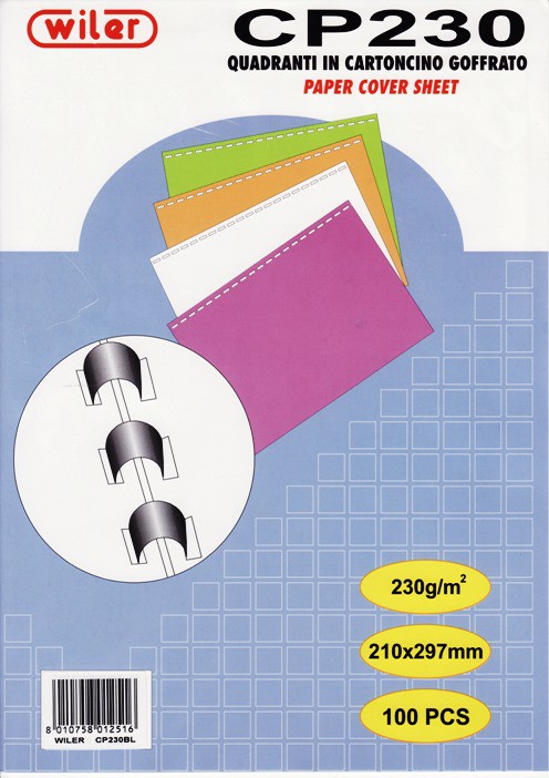 A4 Back light blue binding cover