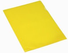 L Shaped A4 Yellow Plastic Pockets
