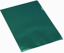 L Shaped A4 Green Plastic Pockets