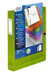 Elba Document Box File Green With Clear Front Pocket