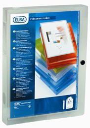 Elba Document Box File Transparent With Clear Front Pocket