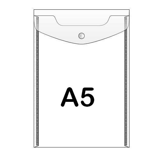 A5 Vertical Pocket File One Button Transparent 
Pack of 12