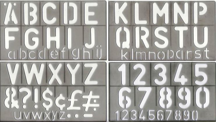 Letters, Numbers and Symbols Stencil 50mm