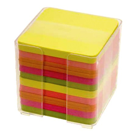 Memo Cube Dispenser Neon Sheets