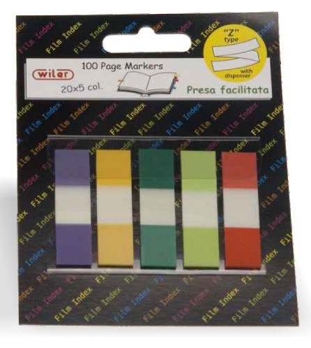 Index Tabs Plastic 12 x 44mm 'Z TYPE'