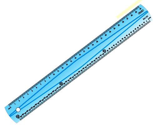 Ruler 30cm Transparent Blue
