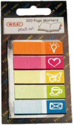 Index Tabs Plastic 12 x 44mm Fancy
