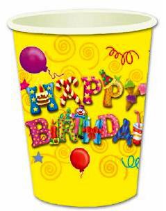 Paper Cups 'Happy Birthday'