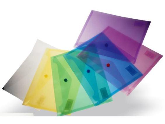 A5 Pocket File One Button Assorted Colours 
Pack of 12