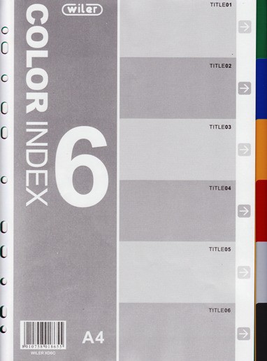 Plastic Dividers Set of 6 colours